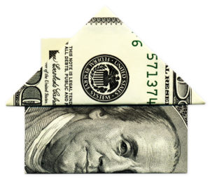 $100 bill folded into a house